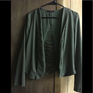 Xtaren olive green blazer with cuts in back